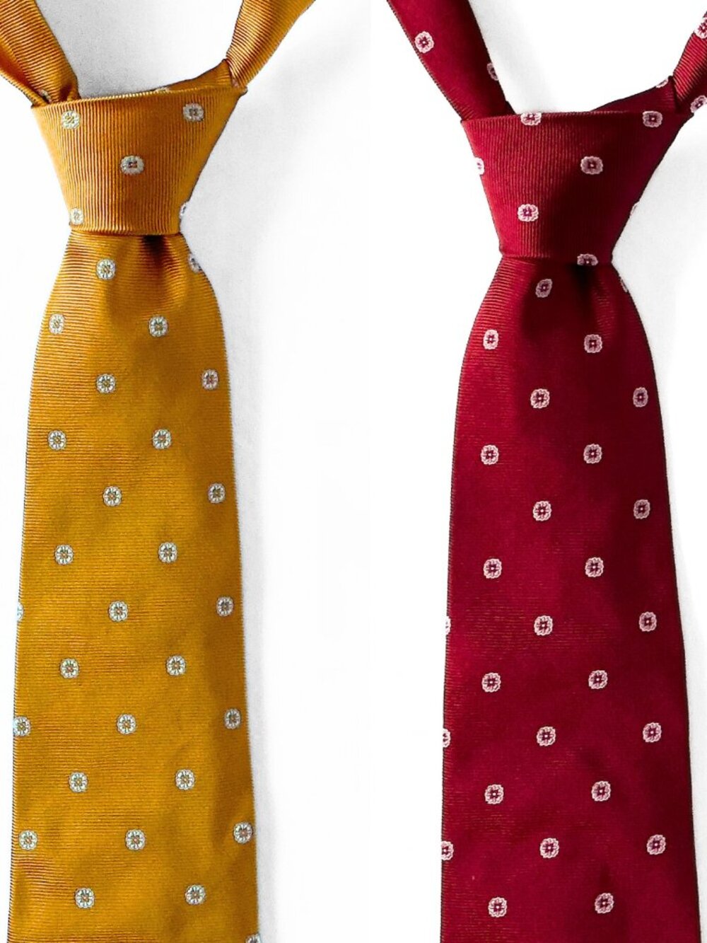 Luigi Borrelli Napoli Floral Patterned Tie Lot 4" Apricot / Red